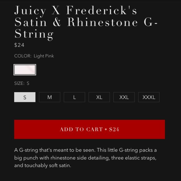Juicy X Frederick's Satin & Rhinestone G-String - Picture 7 of 8